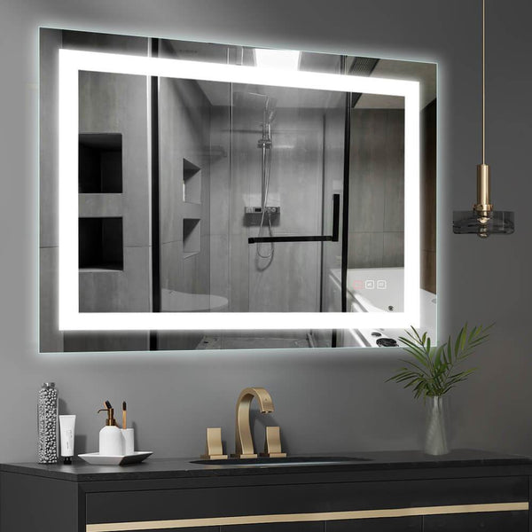 HAUSCHEN Home 24x32 inch LED Lighted Bathroom deals Wall Mounted Mirror with High Lume