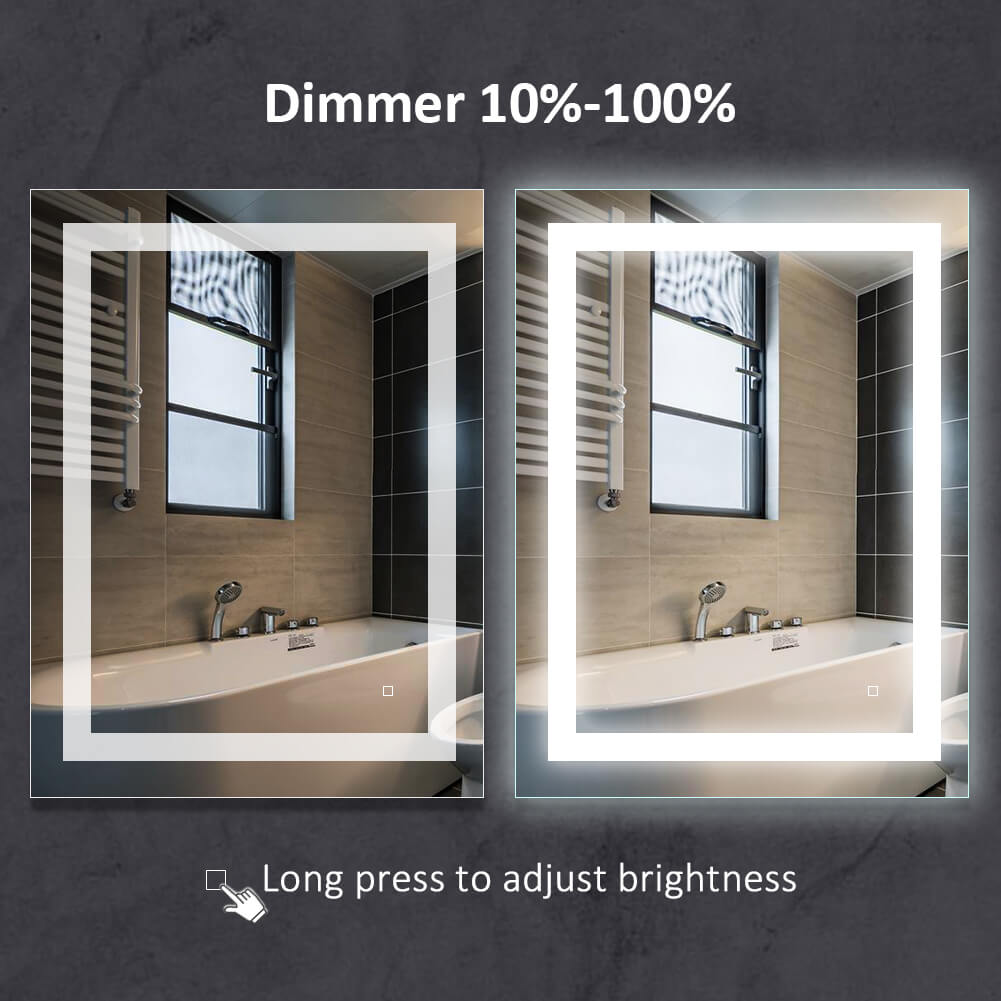 Dimmable LED Lighted Bathroom Mirror Rectangle-Hauschen Home – hauschenhome